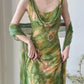 Exquisite Sheath Straps Beaded Print Floral Chiffon Prom Dress Party Dress SH4063