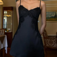 Dark Grape A Line Strap Lace Satin Short Homecoming Dress Outfits SH5480