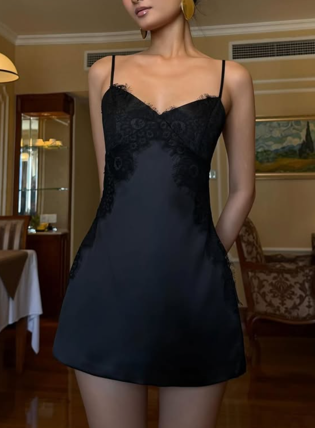 Dark Grape A Line Strap Lace Satin Short Homecoming Dress Outfits SH5480