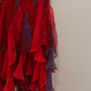 Vintage Sexy Black Beaded Burgundy Ruffle Chiffon Prom Dress Party Dress SH4885