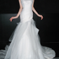 Romantic Classic Mermaid Strapless White Tulle Long Wedding Dress SH6630