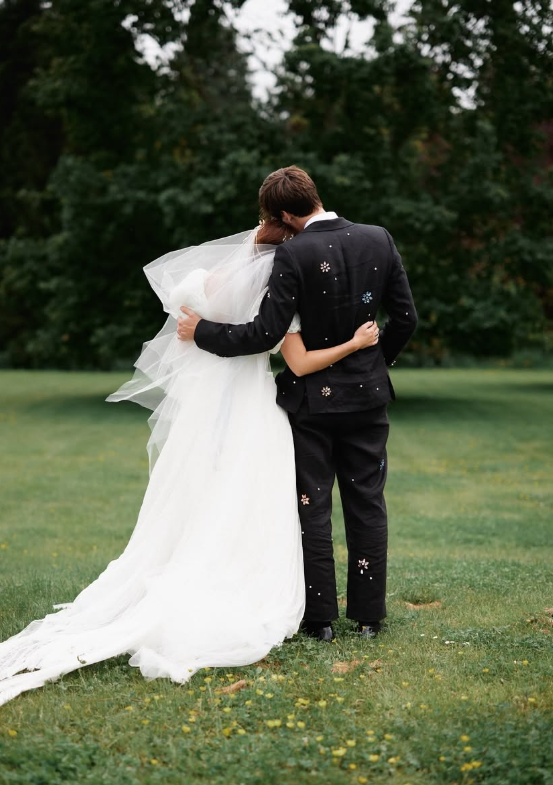 Cute A Line Puff Sleeve Pleated White Tulle Long Wedding Dress SH8257