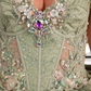 Sweety Green Ball Gown Applique Sequin Tulle Satin Long Prom Dress Quinceanera Dress SH5168