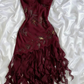 Dark Green Chiffon Ruffle Prom Dress Formal Dress Homecoming Dress SH3936