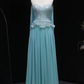 Classy Blue A Line Strapless Beaded Sequin Chiffon Prom Dress Evening Dress SH8562