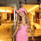 Pink Sheath Spaghetti Strap Sequin Satin Short Homecoming Dress Birthday Dress SH2399