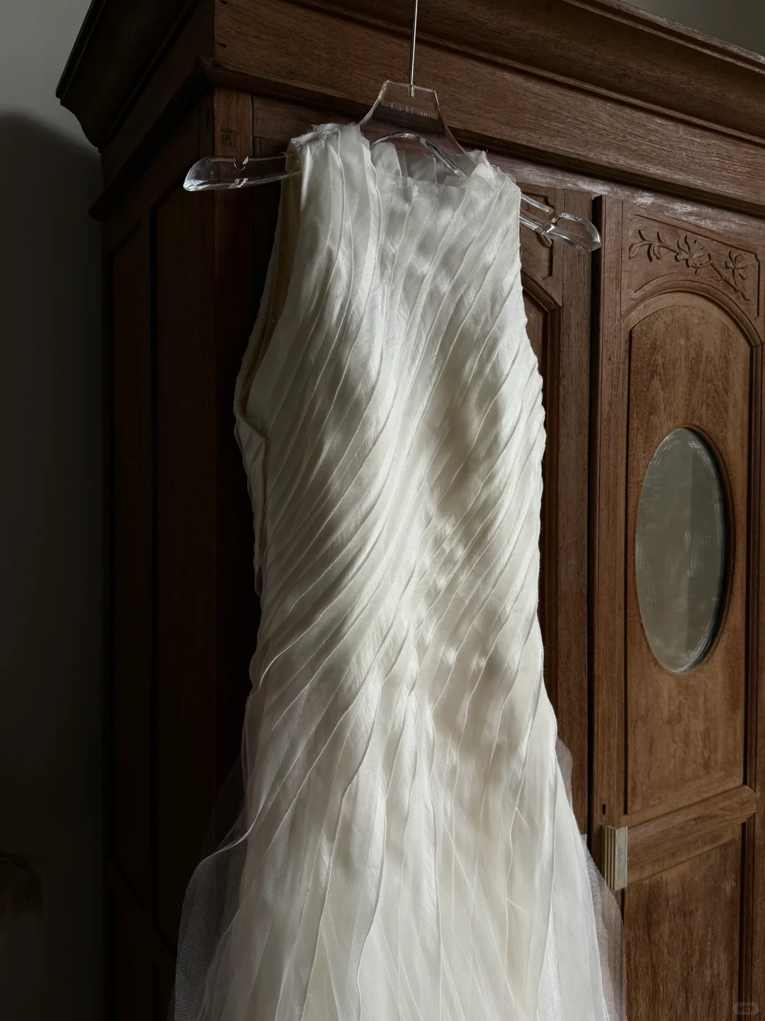 Unique A Line Ivory Layered Chiffon Tulle Long Prom Dress Wedding Dress SH4581