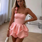 Cute Pink Ruffles Short Prom Dress Homecoming Dress SH1151