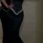 Black Beading Spaghetti Strap Elegant Sleeveless Mermaid Prom Dress Eveing Gown SH1048