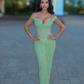 Green Sheath Sweetheart Neck Beaded Sequin Prom Dress Party Dress SH5053