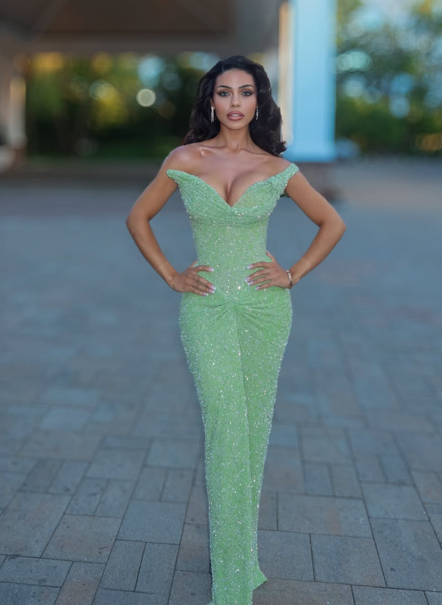 Green Sheath Sweetheart Neck Beaded Sequin Prom Dress Party Dress SH5053