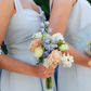 Elegant Baby Blue A Line Spaghetti Strap Satin Long Bridesmaid Dress SH6303