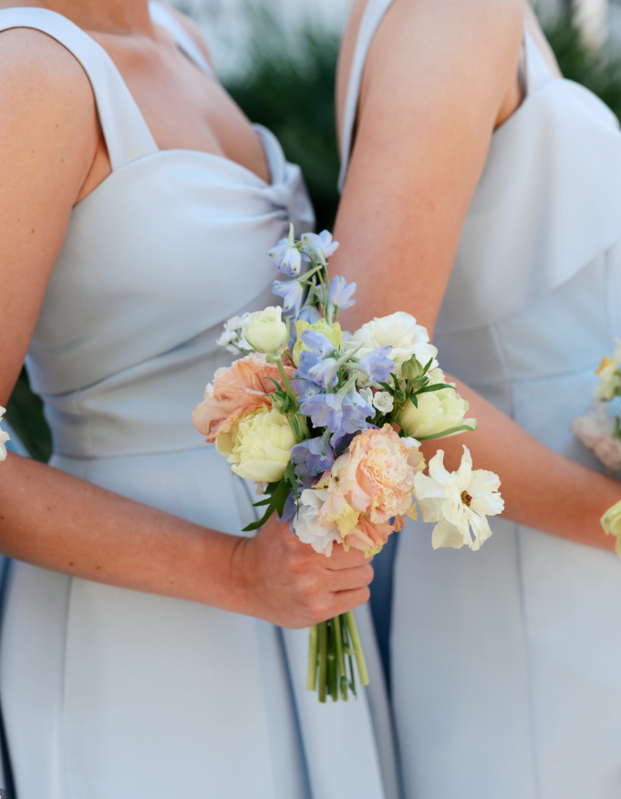 Elegant Baby Blue A Line Spaghetti Strap Satin Long Bridesmaid Dress SH6303