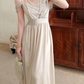 Pretty A Line Spaghetti Straps Beaded Satin Long Prom Dress Evening Dress SH6053