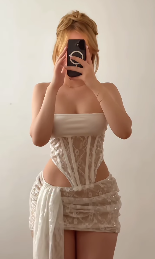 Hot Sheath Strapless Corset White Lace Short Prom Dress Homecoming Dress Outfits SH6861