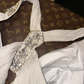 Classy A Line Halter Rhinestone White Chiffon Satin Prom Dress Party Dress SH3163
