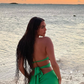 Charming Sheath Halter Green Satin Open Back Prom Dress Evening Dress SH3290