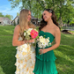 Cute A Line Sweetheart Neck Tiered Green Chiffon Long Prom Dress Graduation Prom Dress SH2604
