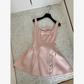 Cute A Line Straps Pink Satin Short Homecoming Dress Birthday Dress SH3149