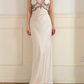 Vintage Simple A Line Straps Lace Appliques Ivory Satin Wedding Guest Dress Prom Dress SH5439