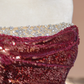 Shiny Mermaid Strapless Red Sequin Tulle Long Prom Dress Party Dress SH4366