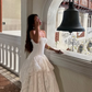 Stunning Ball Gown Strapless Layered White Lace Prom Dress Wedding Dress SH4663