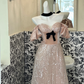 Princess A Line Puff Sequin Velvet Tulle 18th Birthday Dress Prom Dress SH3846