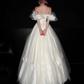 Elegant Princess Ball Gown Off the Shoulder Floral Tulle Wedding Dress SH5552