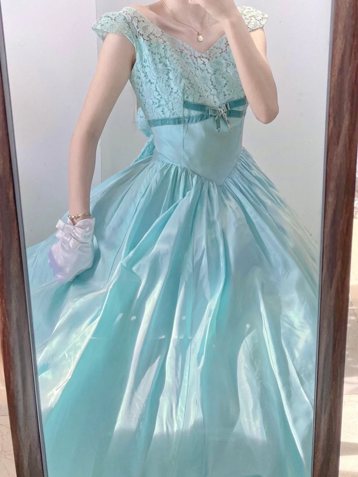 Vintage Tulle shinny Prom Evening Dress       fg2986