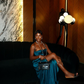 Simple A Line Spaghetti Strap Satin Prom Dress Evening Dress with Slit SH2367