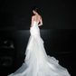 Unique Mermaid Sweetheart Neck White Organza Long Wedding Dress SH6670