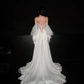 Graceful Flowing A Line Beaded White Chiffon Long Wedding Dress SH5872