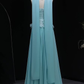 Classy Blue A Line Strapless Beaded Sequin Chiffon Prom Dress Evening Dress SH8562