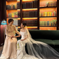 Elegant Sheath Off the Shoulder White Satin Long Prom Dress Wedding Dress SH2469