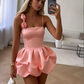 Cute Pink Ruffles Short Prom Dress Homecoming Dress SH1151