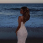 Ivory Mermaid Spaghetti Strap Lace Chiffon Prom Dress Vacation Dress SH3950