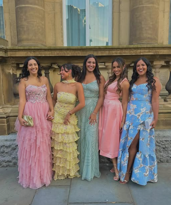Glamorous Sleeveless Strapless Yellow Print Floral Chiffon Long Prom Dress with Ruffles SH5462