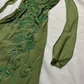 Vintage Sheath Halter Green Beaded Chiffon Open Back Evening Dress Party Dress SH2693
