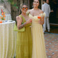 Pastel Yellow Floral A Line Straps Tulle Long Bridesmaid Dress  SH5571