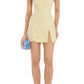 Playful and Adorable Sheath Off the Shoulder Yellow Short Homecoming Dress with Slit SH7454