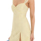 Playful and Adorable Sheath Off the Shoulder Yellow Short Homecoming Dress with Slit SH7454