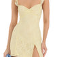 Playful and Adorable Sheath Off the Shoulder Yellow Short Homecoming Dress with Slit SH7454