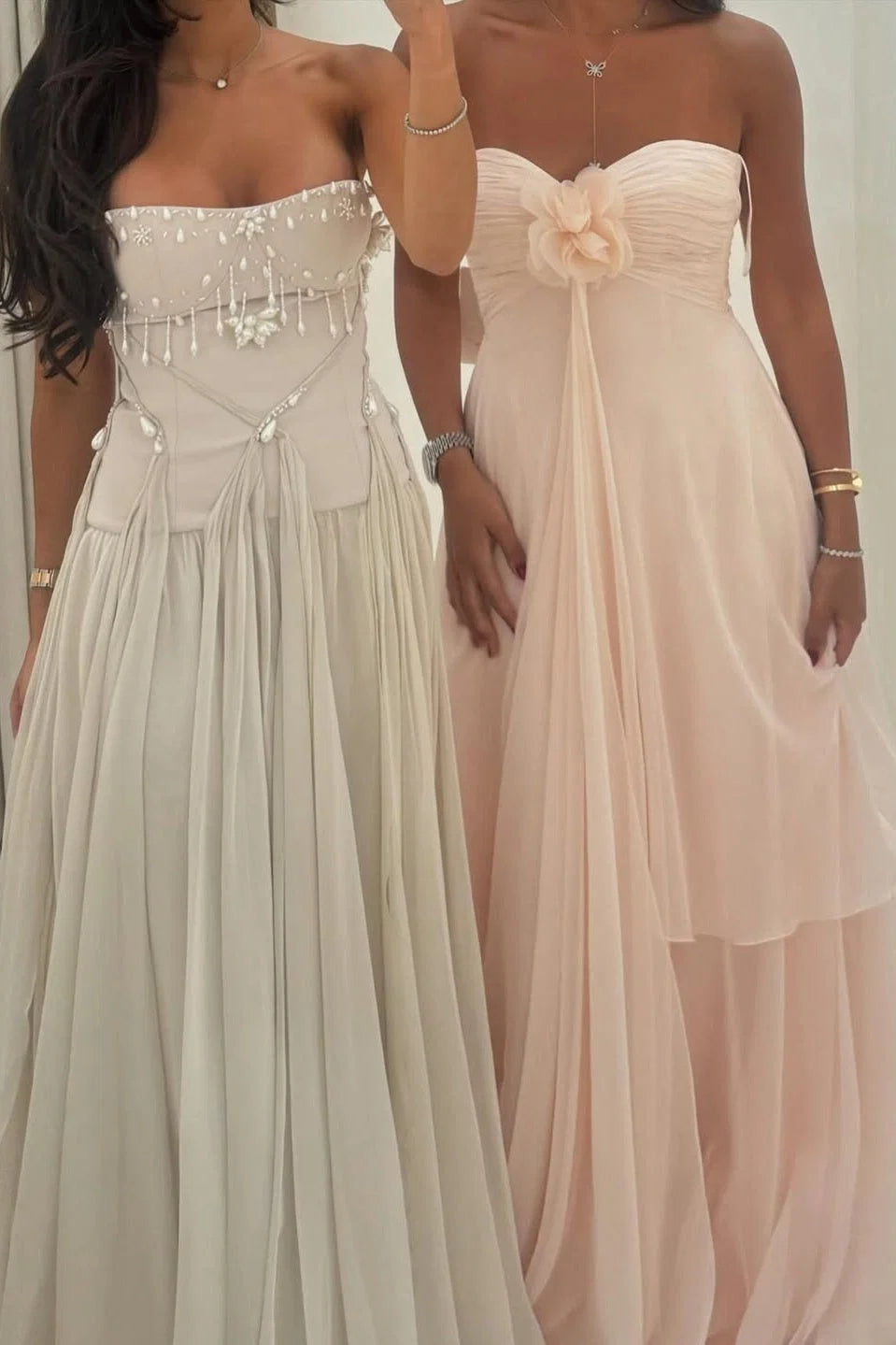 Baby Blue A Line Sweetheart Neck Chiffon Long Party Dress Prom Dress with Ruffles SH7620