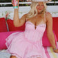 Pretty A Line Spaghetti Straps Pink Short Homecoming Dress with Lace SH7885