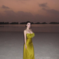 Elegant A Line Spaghetti Straps Feather Satin Prom Dress Vacation Dress SH5191