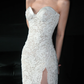Charming Sheath Sweetheart Neck White Lace Slit Wedding Dress SH5870