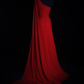 Vintage A Line One Shoulder Appliques Red Chiffon Prom Dress Wedding Guest Dress SH5335