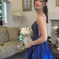 Luxurious Satin Beaded Long Prom Dress Evening Dress SH920