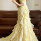 Baby Blue Mermaid Exquisite Beaded Layered Chiffon Lace Graduation Prom Dress Wedding Guest Dress SH5430