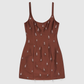 Cute Sheath Straps Crystal Brown Satin Short Homecoming Dress Outfits SH1958